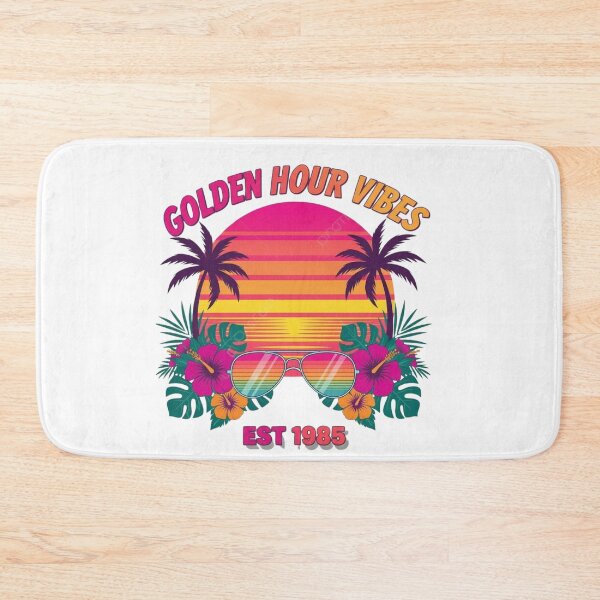 Item preview, Golden Hour Vibes – Retro Tropical Sunset Summer Aesthetic Tee designed and sold by bazstees54.