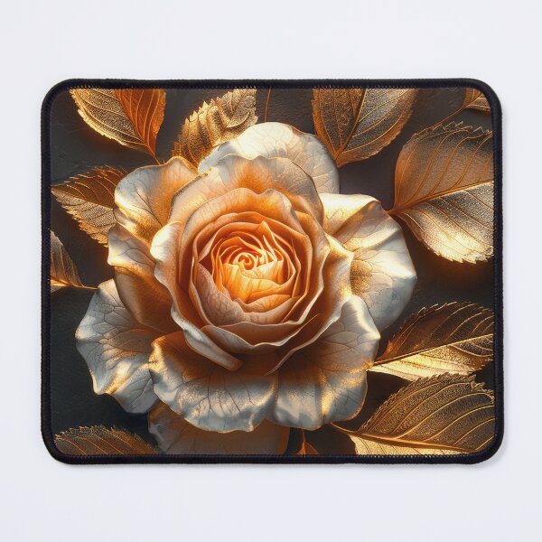 Item preview, Golden Rose on Dark Background | Elegant  Floral Art designed and sold by MargaretWiktor.