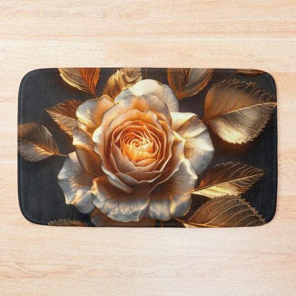 Item preview, Golden Rose on Dark Background | Elegant  Floral Art designed and sold by MargaretWiktor.