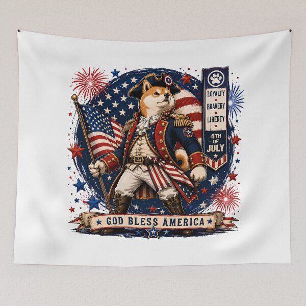Item preview, Patriotic Shiba Inu 4th Of July Hero designed and sold by chattsuede.