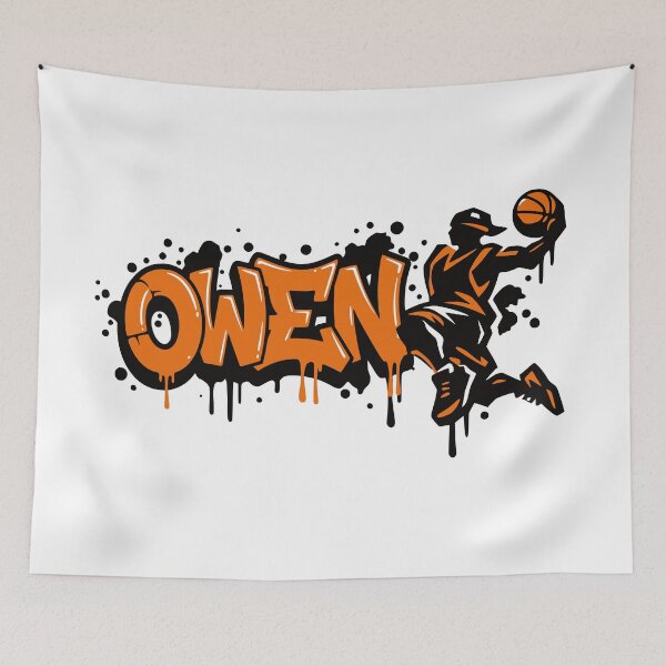 Item preview, Owen Basketball Graffiti Street Art Slam Dunk Design designed and sold by digital.stickerperso.com.