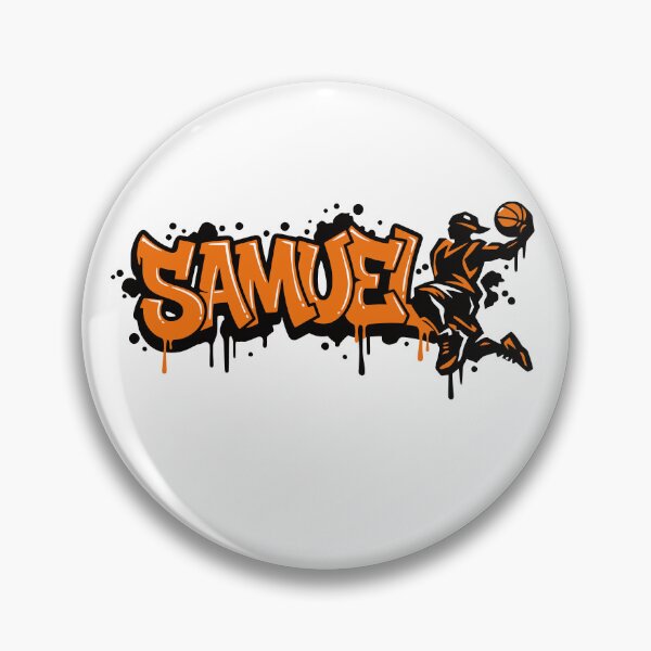 Item preview, Samuel Basketball Graffiti Street Art Slam Dunk Design designed and sold by digital.stickerperso.com.