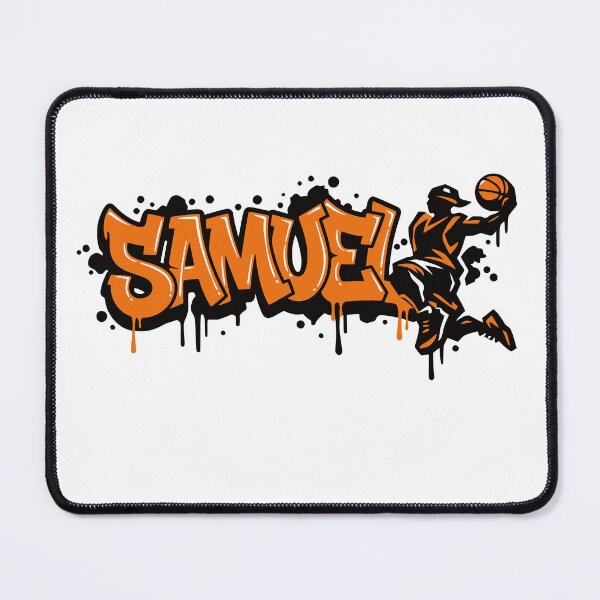 Item preview, Samuel Basketball Graffiti Street Art Slam Dunk Design designed and sold by digital.stickerperso.com.