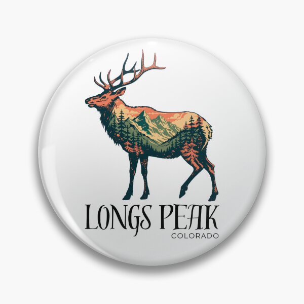 Item preview, Longs Peak Colorado Elk Wilderness Retro Mountain Landscape Design designed and sold by ArcticFoxStudio.