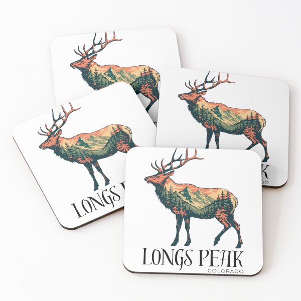 Item preview, Longs Peak Colorado Elk Wilderness Retro Mountain Landscape Design designed and sold by ArcticFoxStudio.