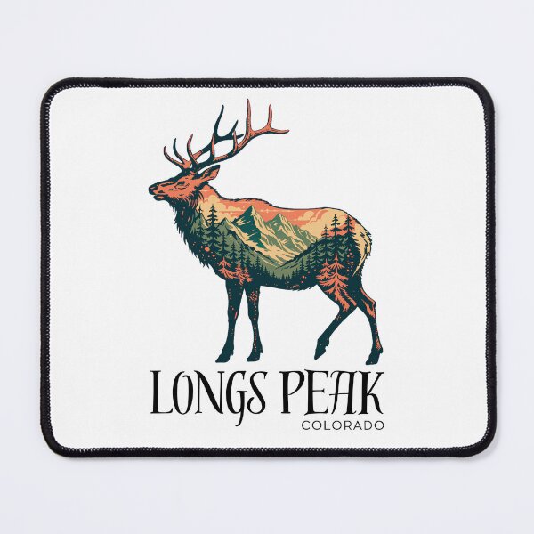 Item preview, Longs Peak Colorado Elk Wilderness Retro Mountain Landscape Design designed and sold by ArcticFoxStudio.