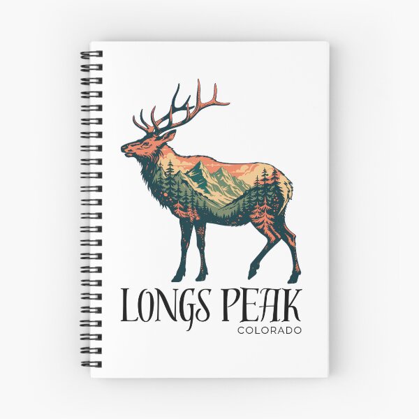 Item preview, Longs Peak Colorado Elk Wilderness Retro Mountain Landscape Design designed and sold by ArcticFoxStudio.