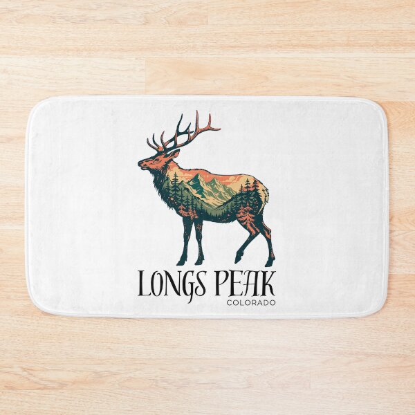 Item preview, Longs Peak Colorado Elk Wilderness Retro Mountain Landscape Design designed and sold by ArcticFoxStudio.