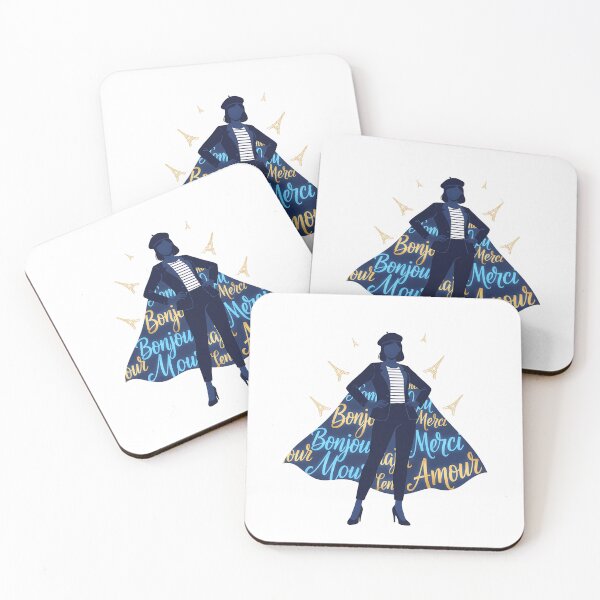 Item preview, French teacher superhero beret bonjour cape Paris gift idea designed and sold by language-des.