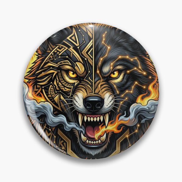 Item preview, Fire Wolf Geometric Tribal Art Sticker designed and sold by JeevanStickers.