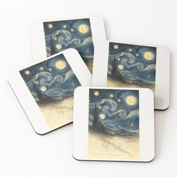 Item preview, Saint-Rémy-de-Provence Starry Night Cartography - Vintage Topographic Art Print - Celestial Map Wall Art designed and sold by Extravanganzza.