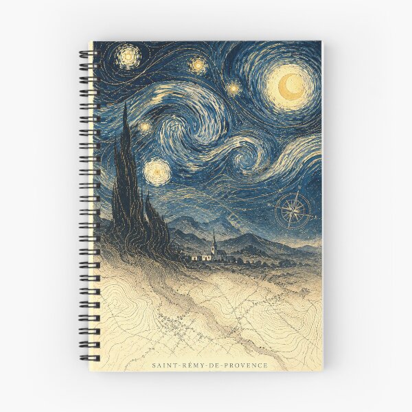 Item preview, Saint-Rémy-de-Provence Starry Night Cartography - Vintage Topographic Art Print - Celestial Map Wall Art designed and sold by Extravanganzza.