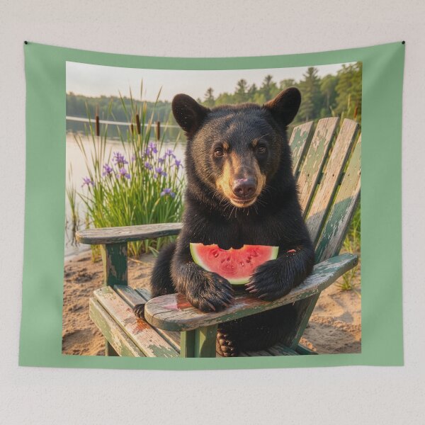 Item preview, Bear Cub Nibbles Watermelon designed and sold by Tridentulus.