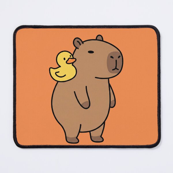 Item preview, Cute Capybara with Yellow Rubber Duck Funny Cartoon Animal designed and sold by WormJ.
