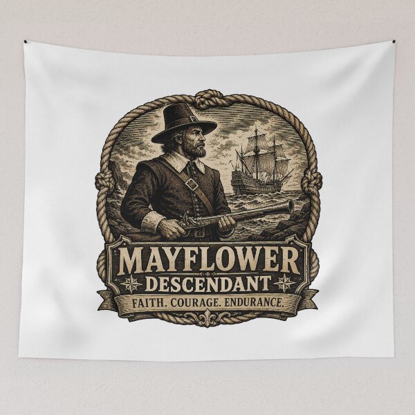 Item preview, Mayflower Descendant Faith Courage Endurance Heritage designed and sold by chattsuede.