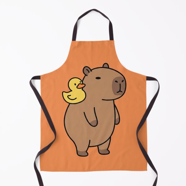 Item preview, Cute Capybara with Yellow Rubber Duck Funny Cartoon Animal designed and sold by WormJ.