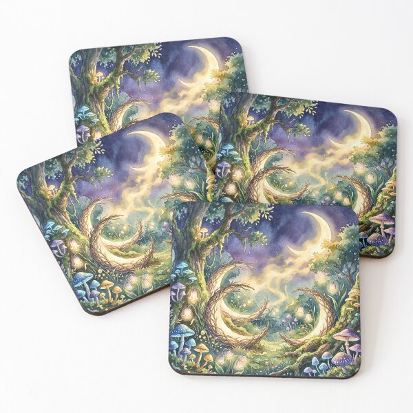Item preview, Enchanted Crescent Moon Fairy Forest designed and sold by Petal & Pattern Co.