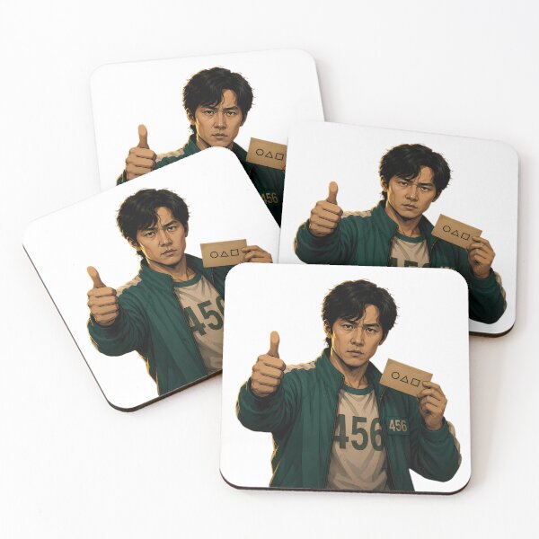 Item preview, Player 456 Squid Game Green Tracksuit Card Symbol Thumbs Up Comic Art designed and sold by LoomisDreams.