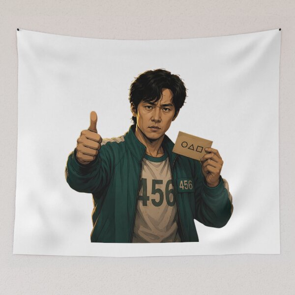Item preview, Player 456 Squid Game Green Tracksuit Card Symbol Thumbs Up Comic Art designed and sold by LoomisDreams.