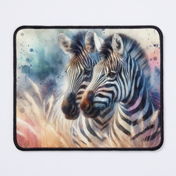 Item preview, Two Zebras in Vibrant Pastel Field designed and sold by IZiets.