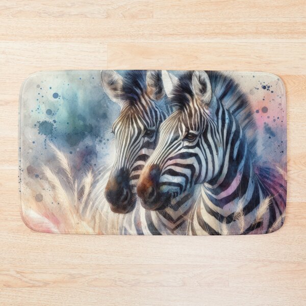 Item preview, Two Zebras in Vibrant Pastel Field designed and sold by IZiets.
