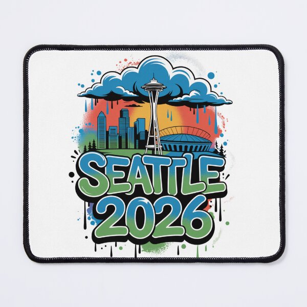 Item preview, Seattle 2026  Space Needle Stadium Skyline T-Shirt V8 designed and sold by DarylWelsh2024.