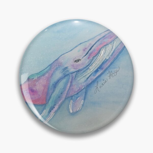 Item preview, Whimsical Colorful Whale Jumping in Ocean Waves designed and sold by LorieFossaArt.