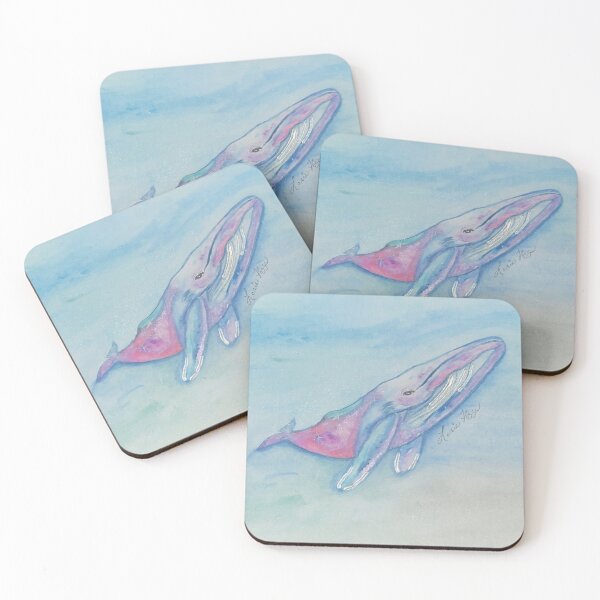 Item preview, Whimsical Colorful Whale Jumping in Ocean Waves designed and sold by LorieFossaArt.
