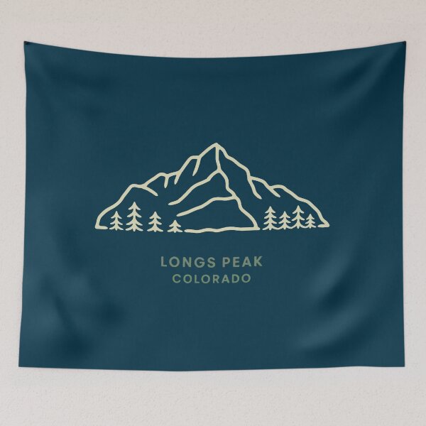 Item preview, Longs Peak Colorado Minimal Mountain Line Art Hiking Design designed and sold by ArcticFoxStudio.