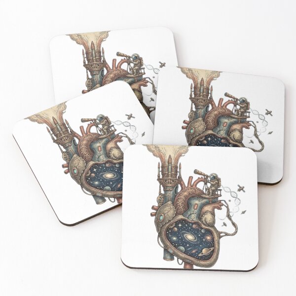 Item preview, Steampunk Galaxy Heart Mechanical Anatomy Art designed and sold by JeevanStickers.