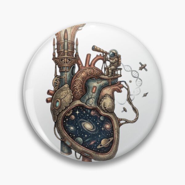 Item preview, Steampunk Galaxy Heart Mechanical Anatomy Art designed and sold by JeevanStickers.
