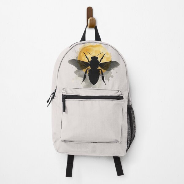 Item preview, Mystical Bee Silhouette with Golden Moon | Watercolor Nature Art designed and sold by Biedroneczka.