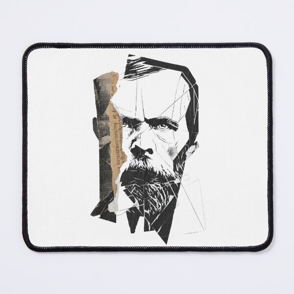 Item preview, Dostoevsky – Cubist Collage Portrait Art Print | Russian Literature Crime and Punishment Poster designed and sold by OzzFrequency.