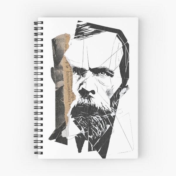 Item preview, Dostoevsky – Cubist Collage Portrait Art Print | Russian Literature Crime and Punishment Poster designed and sold by OzzFrequency.