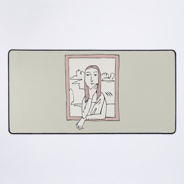 Item preview, Minimalist line art of a thoughtful Mona Lisa designed and sold by SO-studio-art.