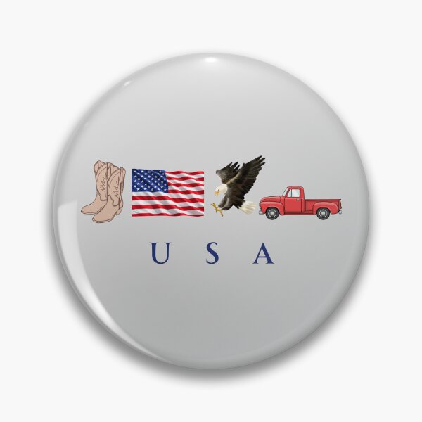 Item preview, USA Patriotic Symbols Cowboy Boots Eagle Red Pickup Truck designed and sold by tarzbol.