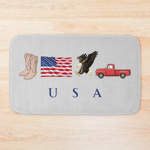 Item preview, USA Patriotic Symbols Cowboy Boots Eagle Red Pickup Truck designed and sold by tarzbol.