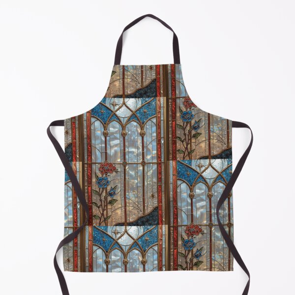 Item preview, Celestial stained glass with flowers and stars designed and sold by BriSher.