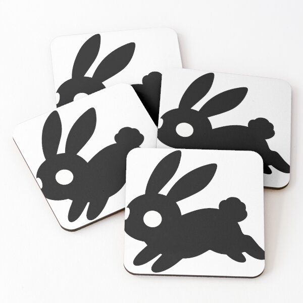 Item preview, Cute Running Black Bunny Sticker – Kawaii Chibi Rabbit Minimalist Aesthetic Design designed and sold by BestChoiceService.