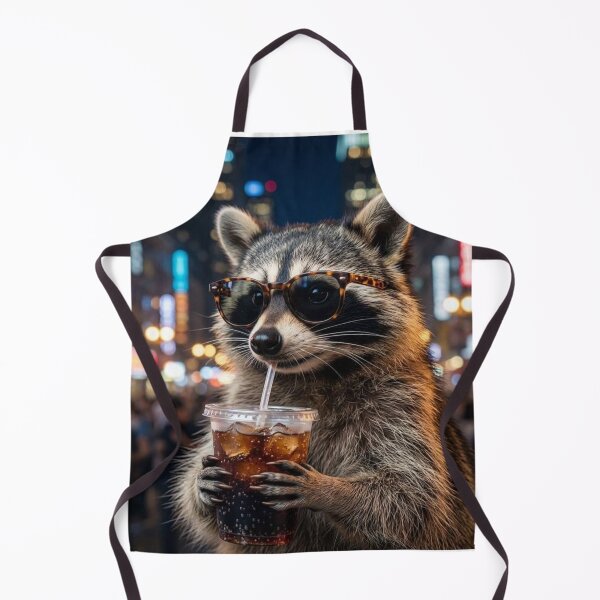 Item preview, Raccoon Drinking Soda Wearing Sunglasses in the City designed and sold by petalandarmour.