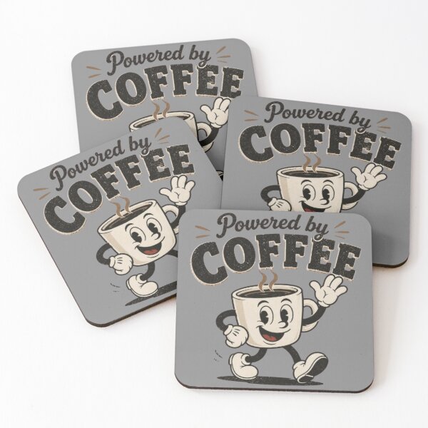 Item preview,  Powered By Coffee Vintage Cartoon Mascot designed and sold by Tama-sirth.