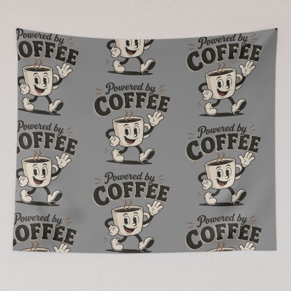 Item preview,  Powered By Coffee Vintage Cartoon Mascot designed and sold by Tama-sirth.