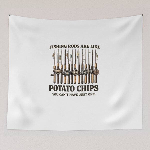 Item preview, Fishing Rods Like Potato Chips Funny Fisherman designed and sold by chattsuede.