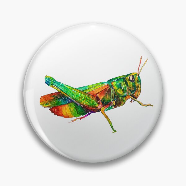 Item preview, Colourful rainbow grasshopper artwork designed and sold by Moana Matron Designs.