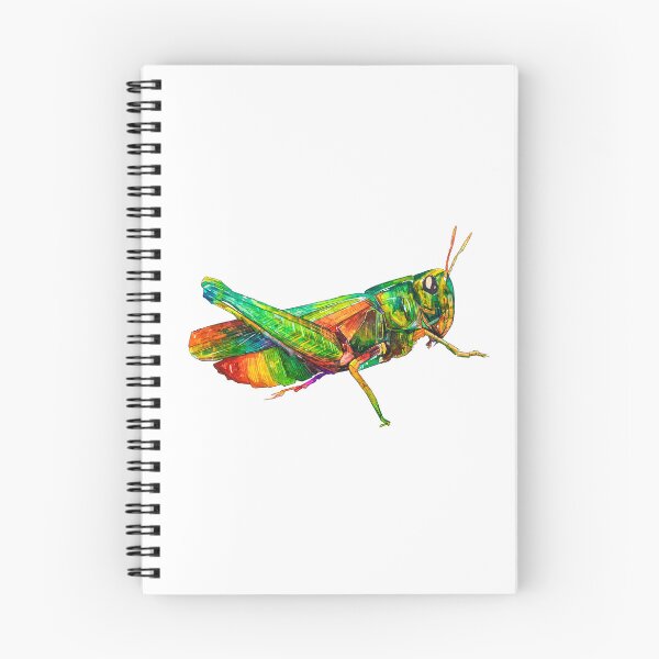 Item preview, Colourful rainbow grasshopper artwork designed and sold by Moana Matron Designs.