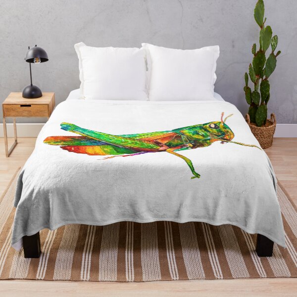 Item preview, Colourful rainbow grasshopper artwork designed and sold by Moana Matron Designs.
