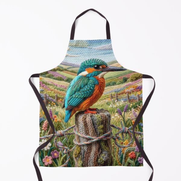 Item preview, Yarn Kingfisher sits on Yarn Fence Post designed and sold by Tridentulus.