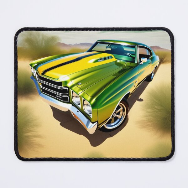 Item preview, Classic Muscle Car Desert Drive – Vintage Lime Green Coupe Poster designed and sold by NeonSketch Lab.