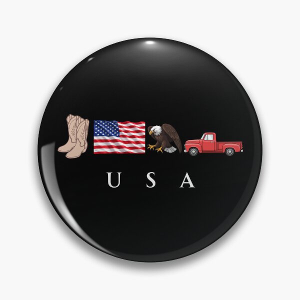 Item preview, USA Patriotic Symbols Cowboy Boots Eagle Red Pickup Truck designed and sold by tarzbol.