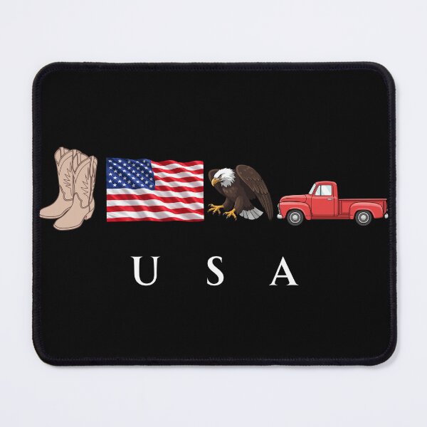 Item preview, USA Patriotic Symbols Cowboy Boots Eagle Red Pickup Truck designed and sold by tarzbol.